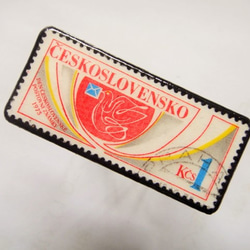 チェコスロバキア　切手ブローチ1176 2枚目の画像