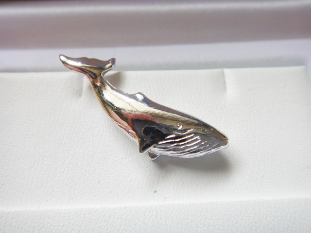Silver925「ナガスクジラ」ピンブローチ1181