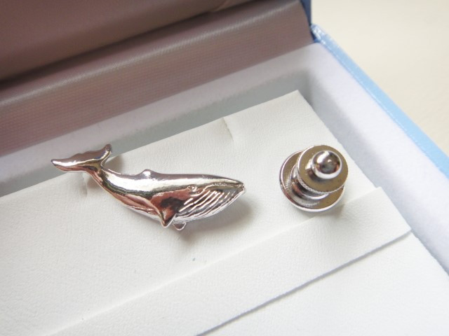 Silver925「ナガスクジラ」ピンブローチ1181