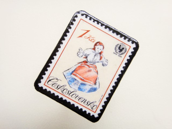 チェコスロバキア　切手ブローチ1239 2枚目の画像
