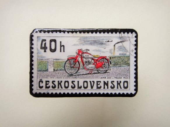 チェコスロバキア　切手ブローチ1266 1枚目の画像