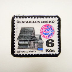 チェコスロバキア　切手ブローチ1294 1枚目の画像