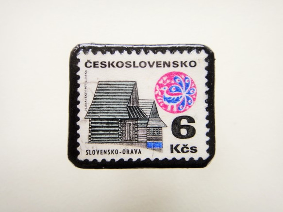 チェコスロバキア　切手ブローチ1294 1枚目の画像
