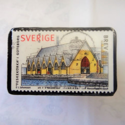 スウエーデン　切手ブローチ1328 1枚目の画像