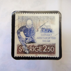 スウエーデン　切手ブローチ1333 1枚目の画像