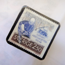 スウエーデン　切手ブローチ1333 2枚目の画像