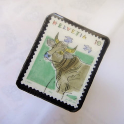 スイス　切手ブローチ1337 2枚目の画像