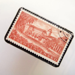 チェコスロバキア　 切手ブローチ1482 2枚目の画像