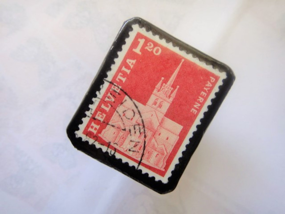 スイス　 切手ブローチ1507 2枚目の画像