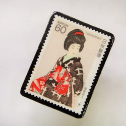 日本　切手ブローチ 1534 2枚目の画像