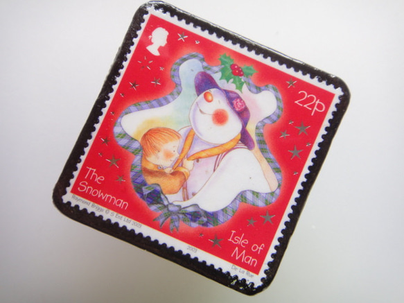 人聖誕郵票胸針1570島 第2張的照片