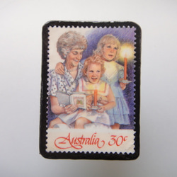 オーストラリア　クリスマス切手ブローチ1609 1枚目の画像
