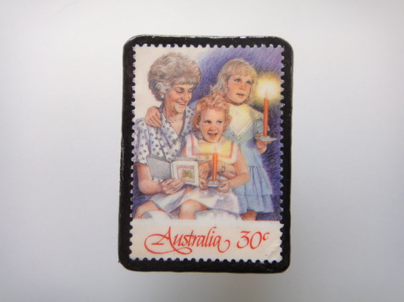 オーストラリア　クリスマス切手ブローチ1609 1枚目の画像