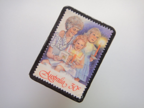 オーストラリア　クリスマス切手ブローチ1609 2枚目の画像