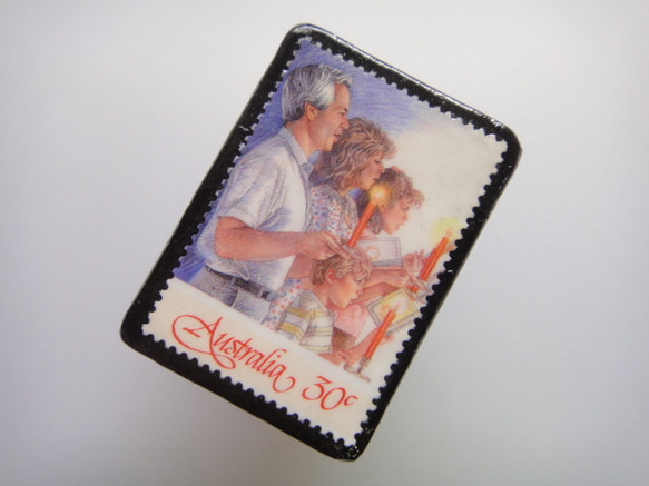オーストラリア　クリスマス切手ブローチ1610 2枚目の画像