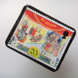 セントヘレナ　クリスマス切手ブローチ1625 2枚目の画像