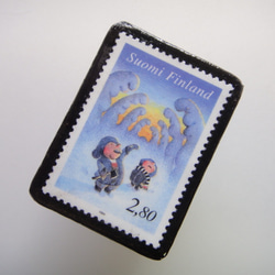 フィンランド　クリスマス切手ブローチ1669 2枚目の画像
