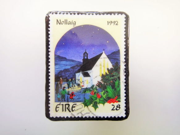 アイルランド　クリスマス切手ブローチ1826 1枚目の画像