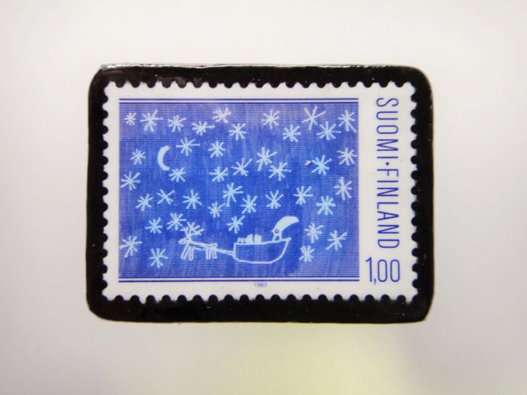 芬蘭聖誕郵票1908年胸針 第1張的照片