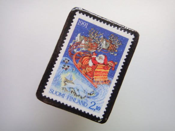 “再次上架”芬蘭聖誕郵票胸針1975 第2張的照片