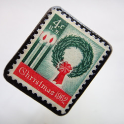 アメリカ1962年「クリスマス切手」ブローチ17 2枚目の画像