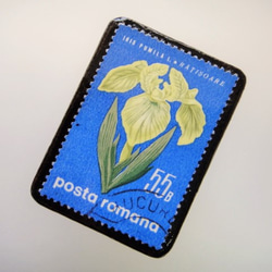 ルーマニア　花切手ブローチ2147 2枚目の画像