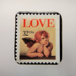 アメリカ  バレンタイン切手ブローチ2175 1枚目の画像