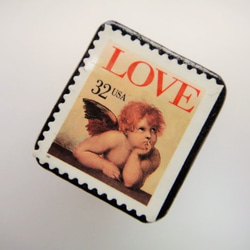 アメリカ  バレンタイン切手ブローチ2175 2枚目の画像