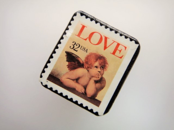 アメリカ  バレンタイン切手ブローチ2175 2枚目の画像