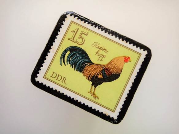 前東德雞郵票胸針2180 第2張的照片
