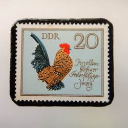 前東德雞郵票胸針2181 第1張的照片