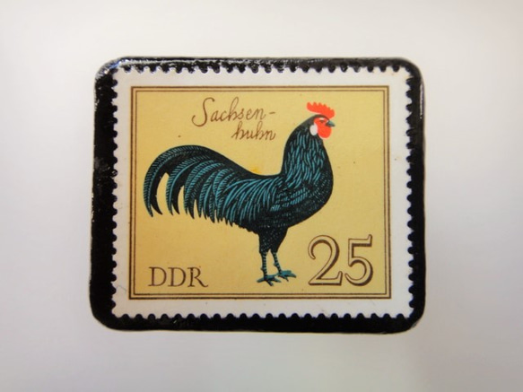 前東德雞郵票胸針2182 第1張的照片