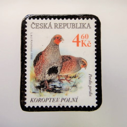チェコ　切手ブローチ　2185 1枚目の画像