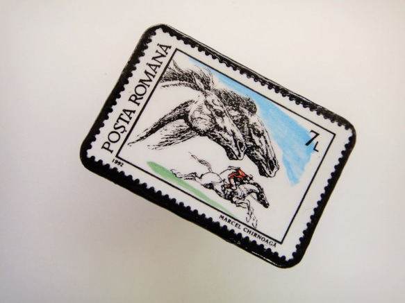 羅馬尼亞馬郵票胸針2222 第2張的照片