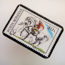 羅馬尼亞馬郵票胸針2223 第2張的照片