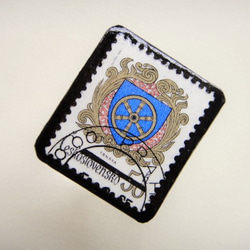 チェコスロバキア　切手ブローチ2496 2枚目の画像