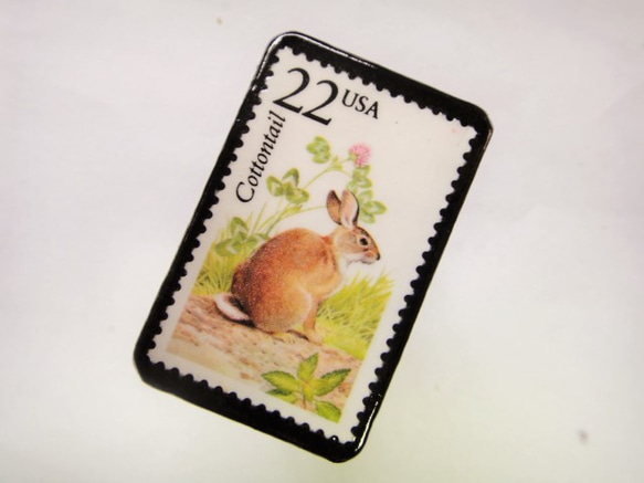 アメリカ　切手ブローチ 2555 2枚目の画像