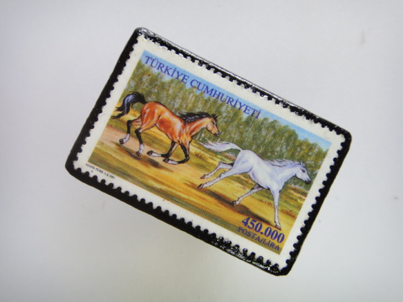 土耳其馬郵票胸針2827 第2張的照片