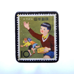 日本「子供の行事」 切手ブローチ　283 1枚目の画像