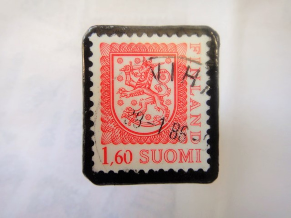 フィンランド　切手ブローチ　2907 1枚目の画像