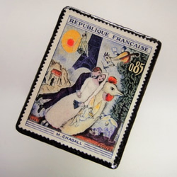 フランス　美術切手ブローチ 2935 3枚目の画像