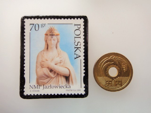 ポーランド　クリスマス切手ブローチ 3088 3枚目の画像