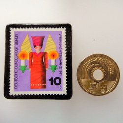 ドイツ　クリスマス切手ブローチ 3102 3枚目の画像