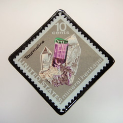 アメリカ　鉱物切手ブローチ 3107 1枚目の画像