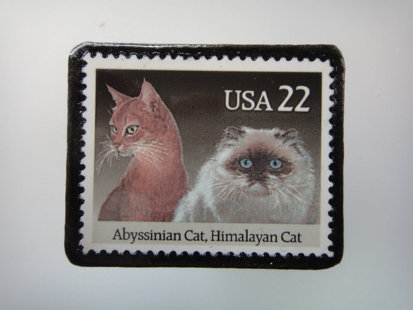 アメリカ　猫切手ブローチ 3113 1枚目の画像
