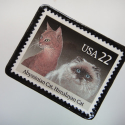 アメリカ　猫切手ブローチ 3113 2枚目の画像