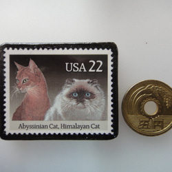 アメリカ　猫切手ブローチ 3113 3枚目の画像