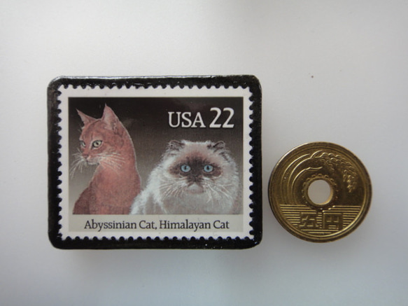 アメリカ　猫切手ブローチ 3113 3枚目の画像