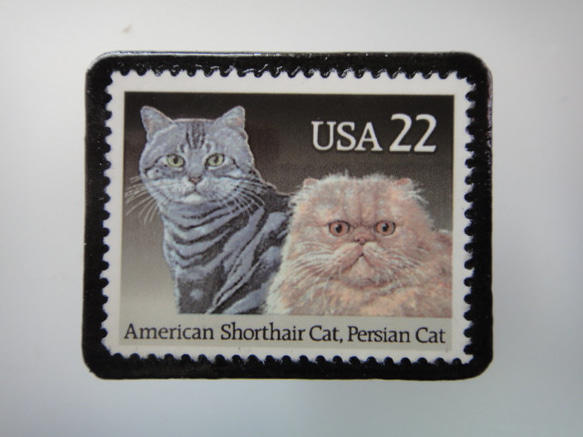 アメリカ　猫切手ブローチ 3115 1枚目の画像