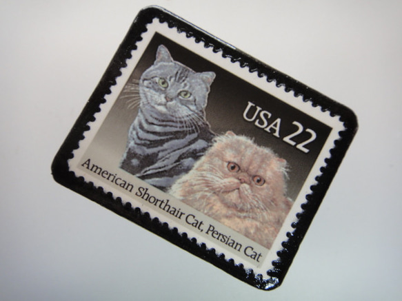 アメリカ　猫切手ブローチ 3115 2枚目の画像